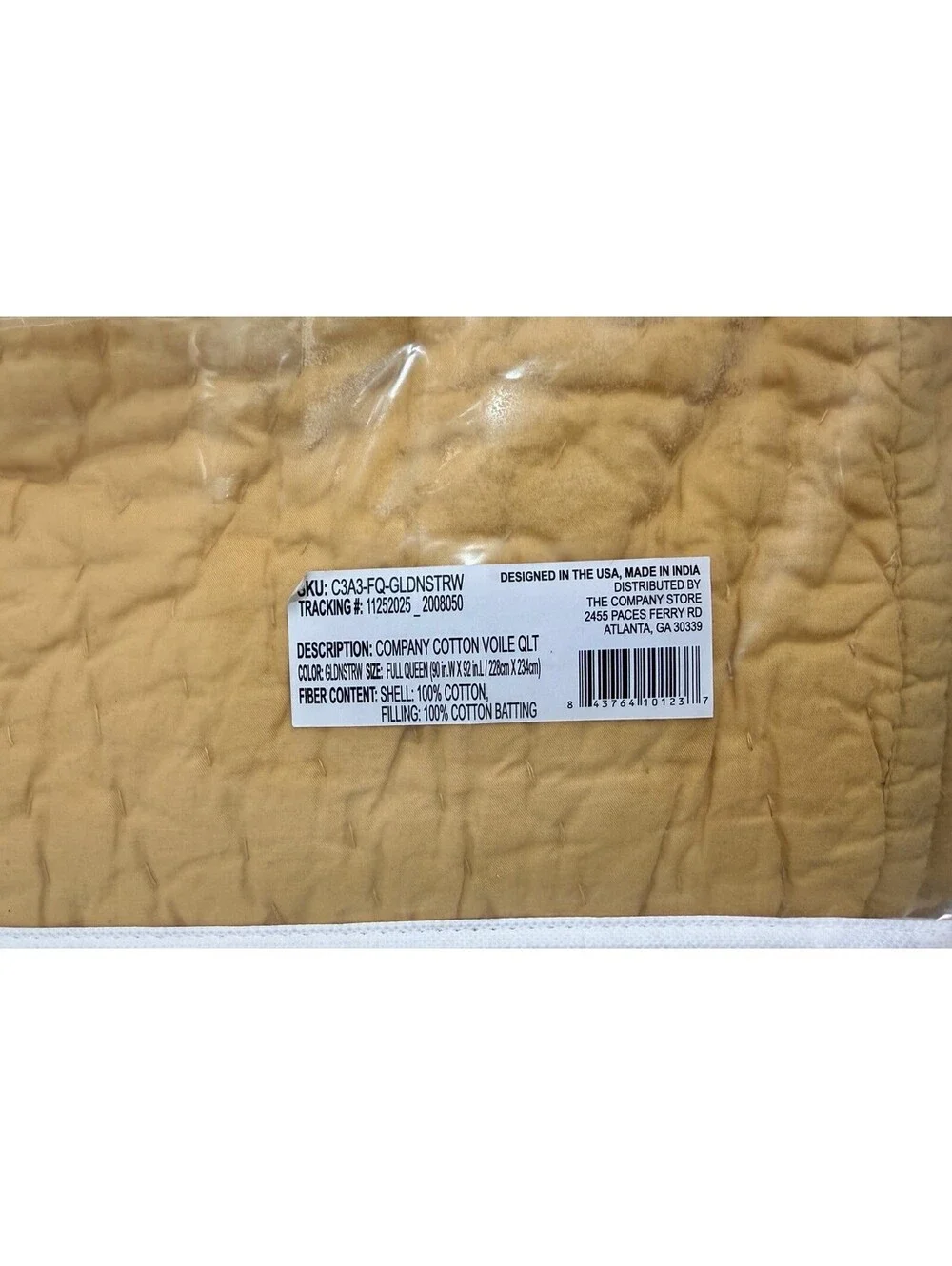 The Company Store Company Cotton Voile Quilt Full Queen Goldenstraw